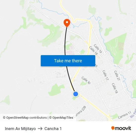 Inem Av Mijitayo to Cancha 1 map