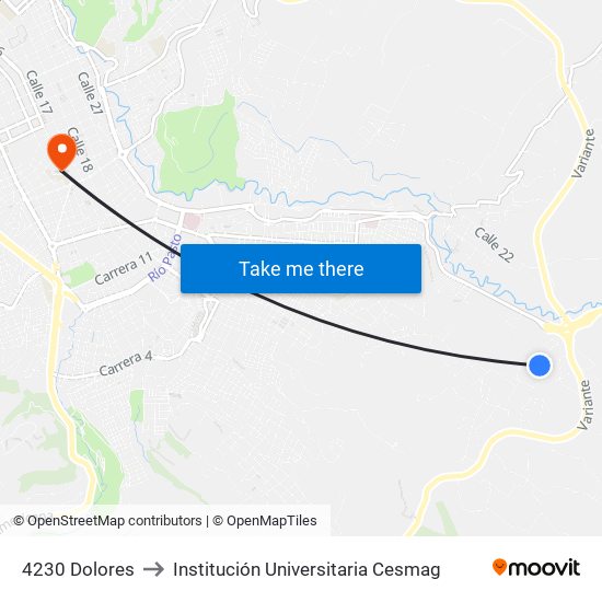 4230 Dolores to Institución Universitaria Cesmag map