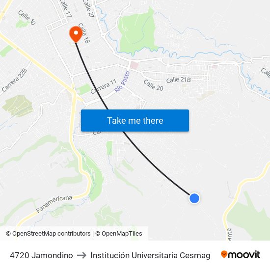 4720 Jamondino to Institución Universitaria Cesmag map