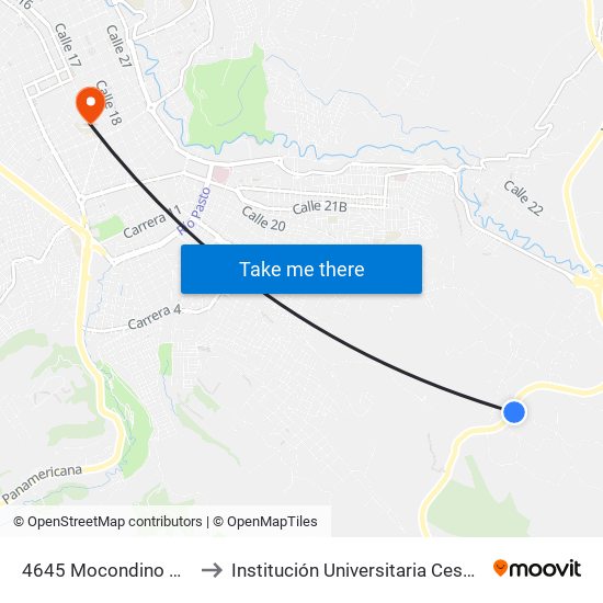 4645 Mocondino Alto to Institución Universitaria Cesmag map