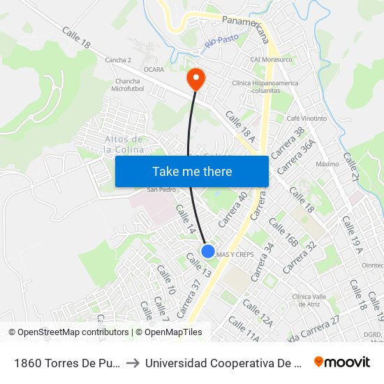 1860 Torres De Pubenza to Universidad Cooperativa De Colombia map