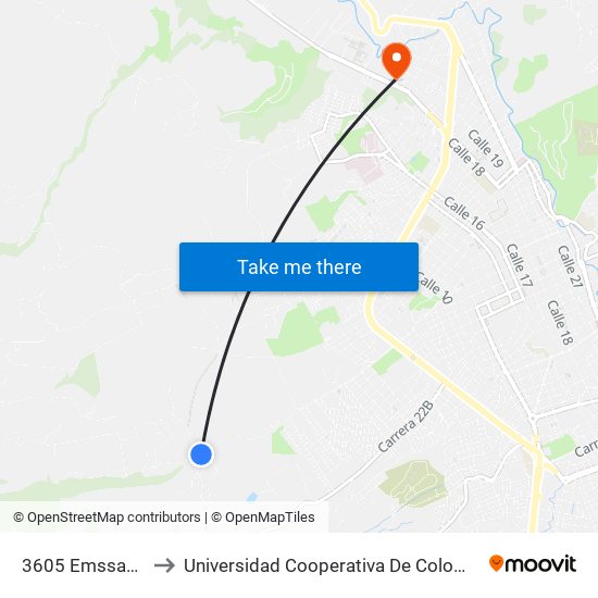 3605 Emssanar to Universidad Cooperativa De Colombia map
