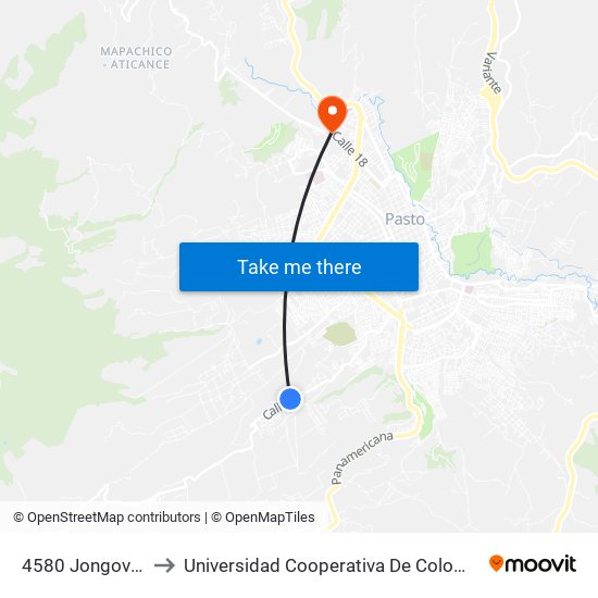 4580 Jongovito to Universidad Cooperativa De Colombia map