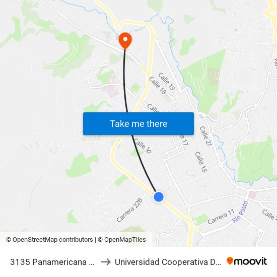 3135 Panamericana Atahualpa to Universidad Cooperativa De Colombia map