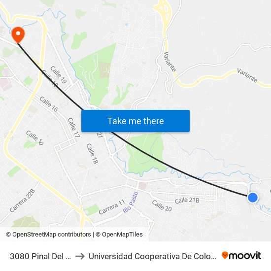 3080 Pinal Del Rio to Universidad Cooperativa De Colombia map