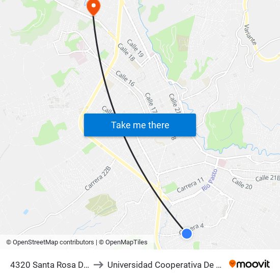 4320 Santa Rosa De Lima to Universidad Cooperativa De Colombia map