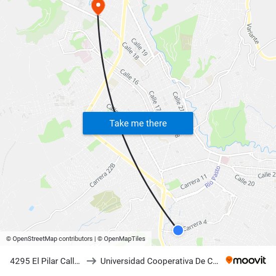 4295 El Pilar Calle 12b to Universidad Cooperativa De Colombia map