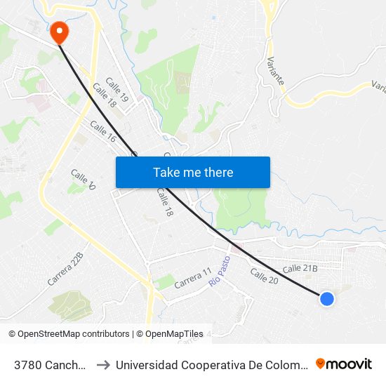 3780 Canchala to Universidad Cooperativa De Colombia map