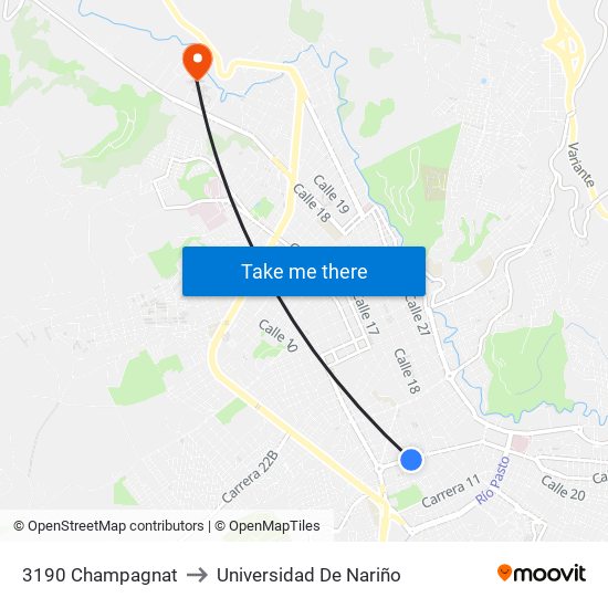 3190 Champagnat to Universidad De Nariño map