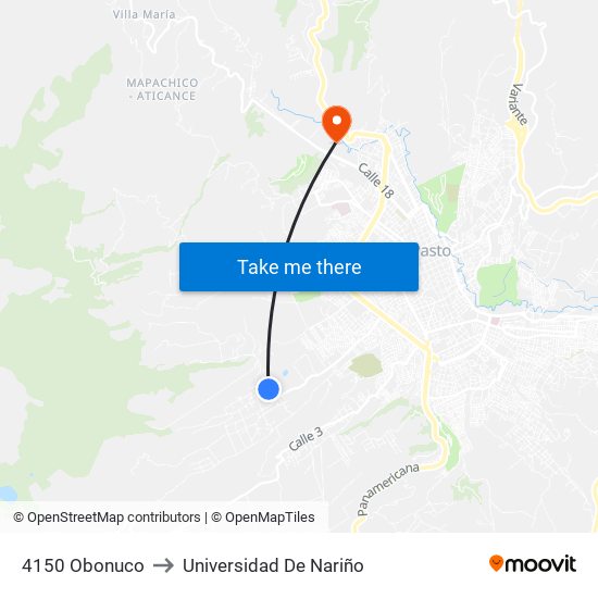 4150 Obonuco to Universidad De Nariño map