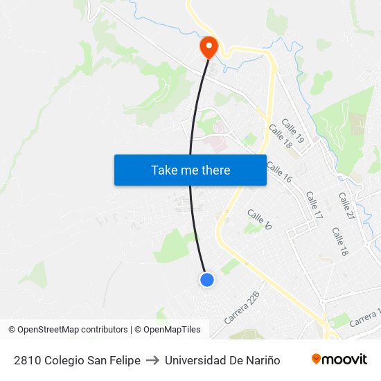 2810 Colegio San Felipe to Universidad De Nariño map