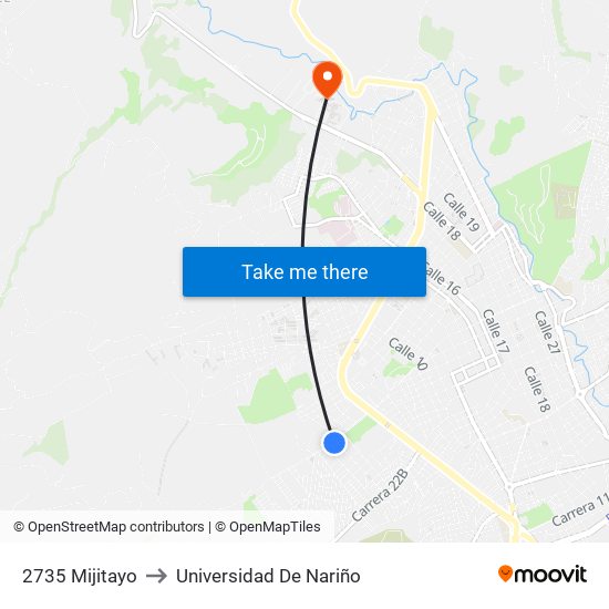 2735 Mijitayo to Universidad De Nariño map