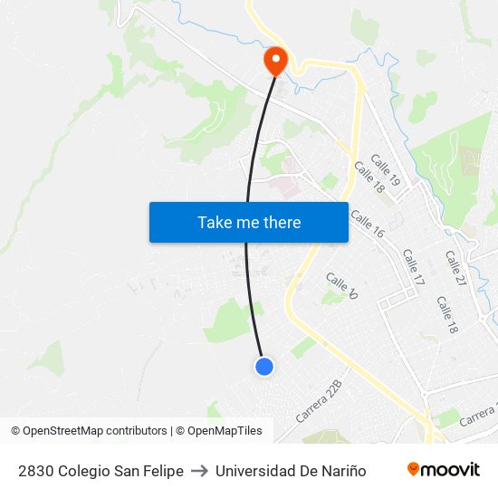 2830 Colegio San Felipe to Universidad De Nariño map