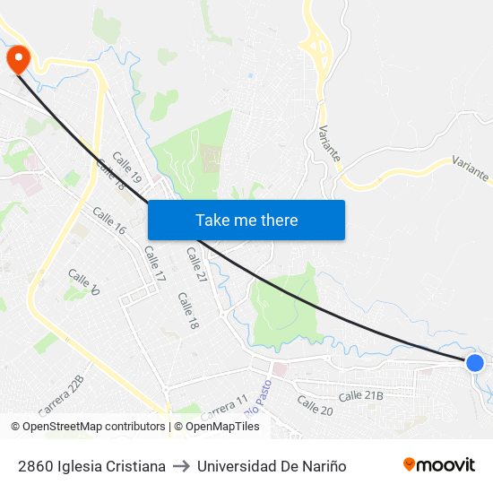 2860 Iglesia Cristiana to Universidad De Nariño map