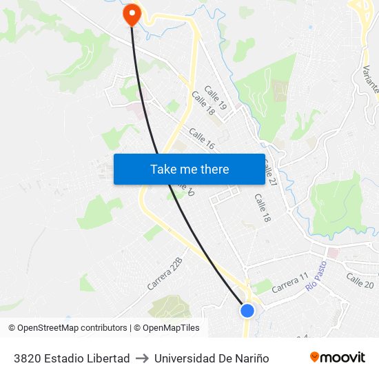 3820 Estadio Libertad to Universidad De Nariño map