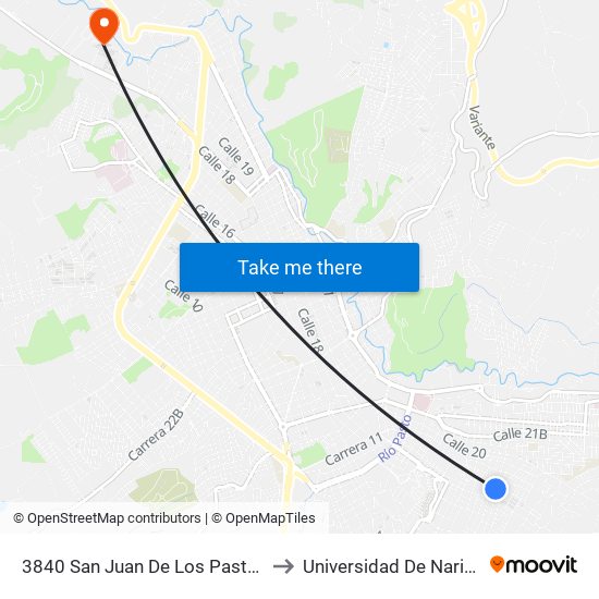 3840 San Juan De Los Pastos to Universidad De Nariño map