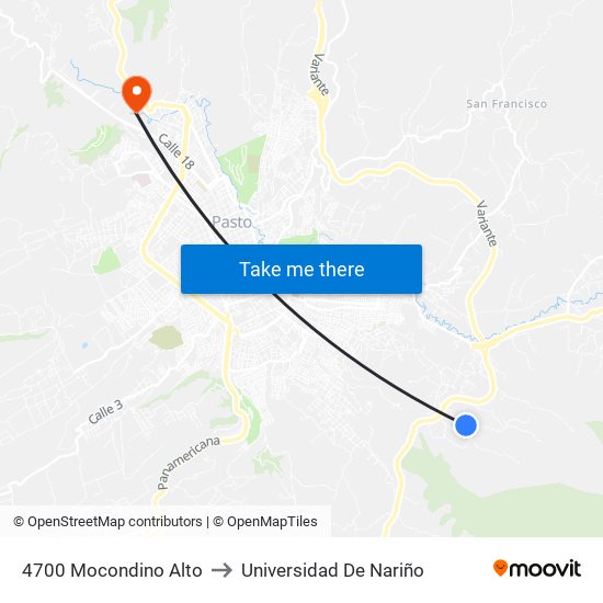4700 Mocondino Alto to Universidad De Nariño map