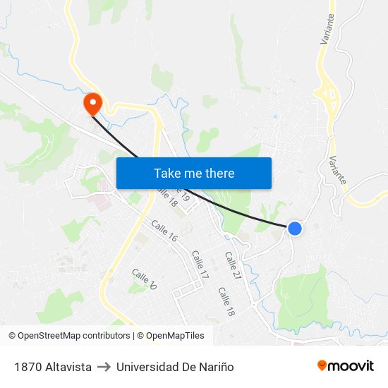 1870 Altavista to Universidad De Nariño map