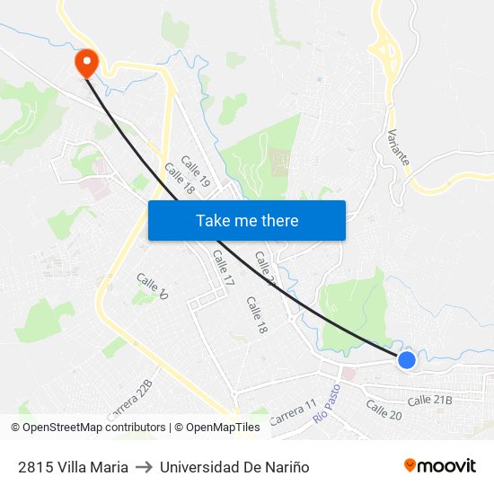 2815 Villa Maria to Universidad De Nariño map