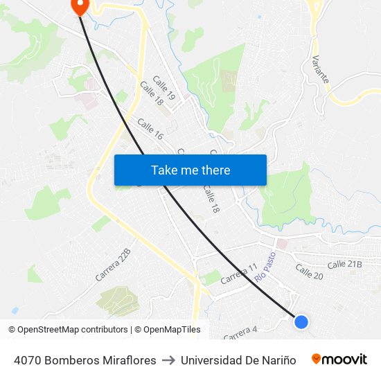 4070 Bomberos Miraflores to Universidad De Nariño map