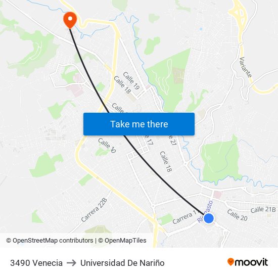 3490 Venecia to Universidad De Nariño map