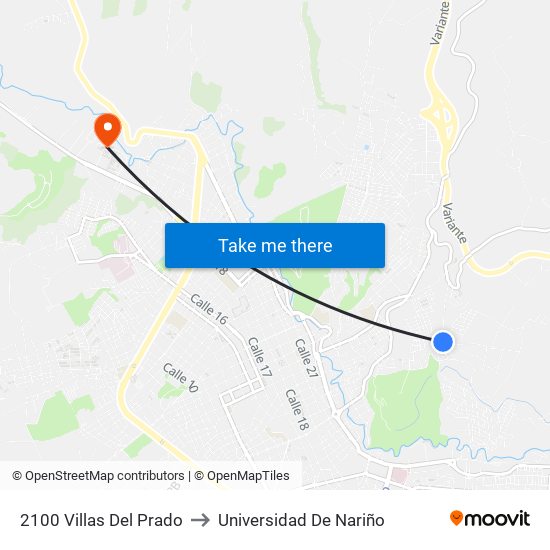2100 Villas Del Prado to Universidad De Nariño map