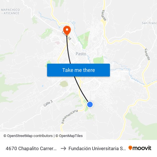 4670 Chapalito Carrera 4b Este to Fundación Universitaria San Martín map