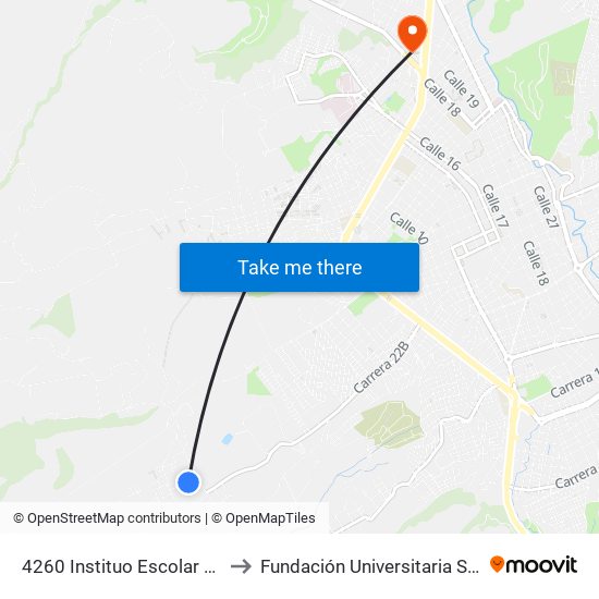 4260 Instituo Escolar Obonuco to Fundación Universitaria San Martín map