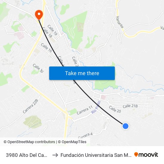 3980 Alto Del Campo to Fundación Universitaria San Martín map