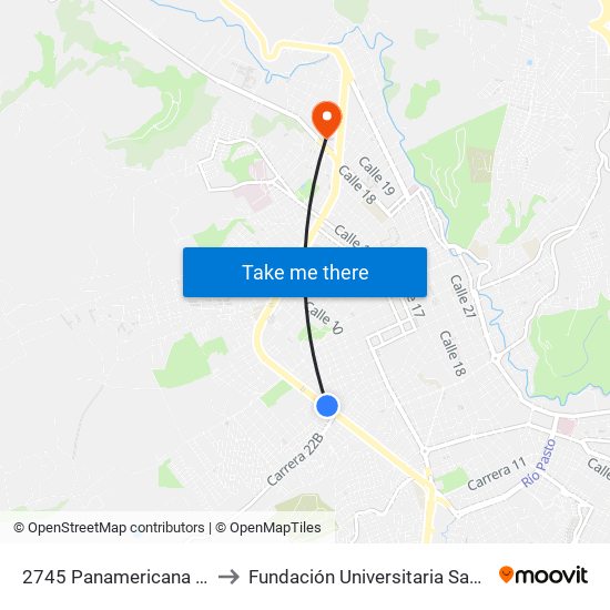 2745 Panamericana - Éxito to Fundación Universitaria San Martín map