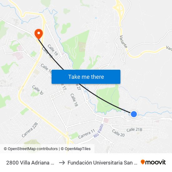 2800 Villa Adriana María to Fundación Universitaria San Martín map