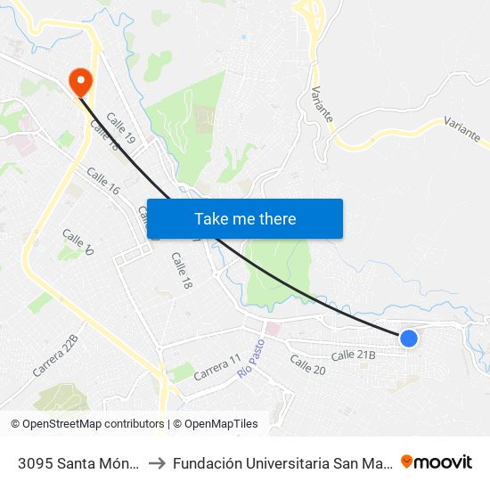 3095 Santa Mónica to Fundación Universitaria San Martín map