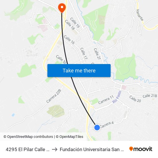 4295 El Pilar Calle 12b to Fundación Universitaria San Martín map
