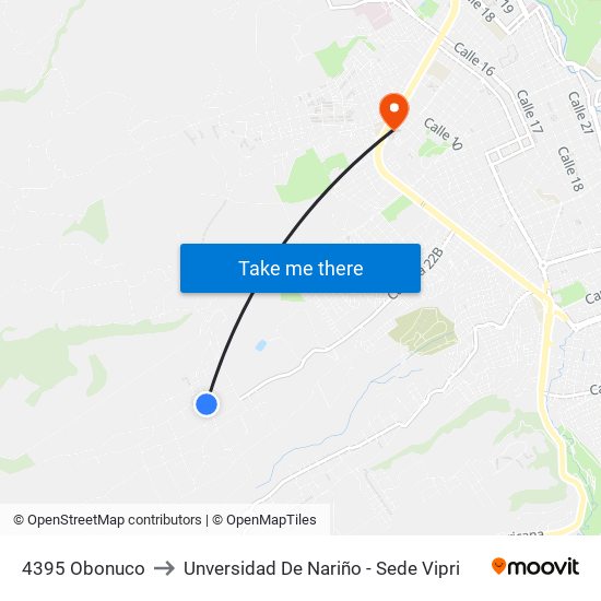 4395 Obonuco to Unversidad De Nariño - Sede Vipri map