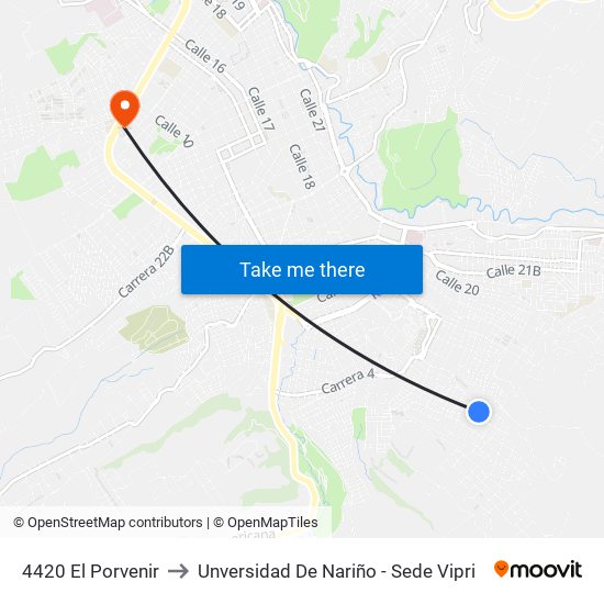 4420 El Porvenir to Unversidad De Nariño - Sede Vipri map