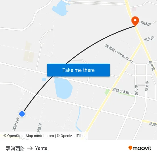 双河西路 to Yantai map
