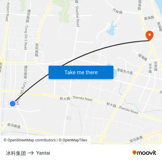 冰科集团 to Yantai map