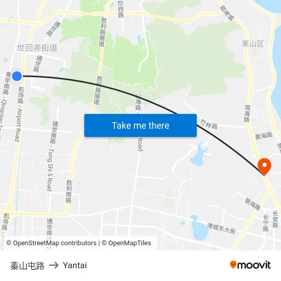 蓁山屯路 to Yantai map