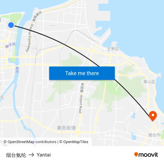 Yantai Spandex to Yantai map