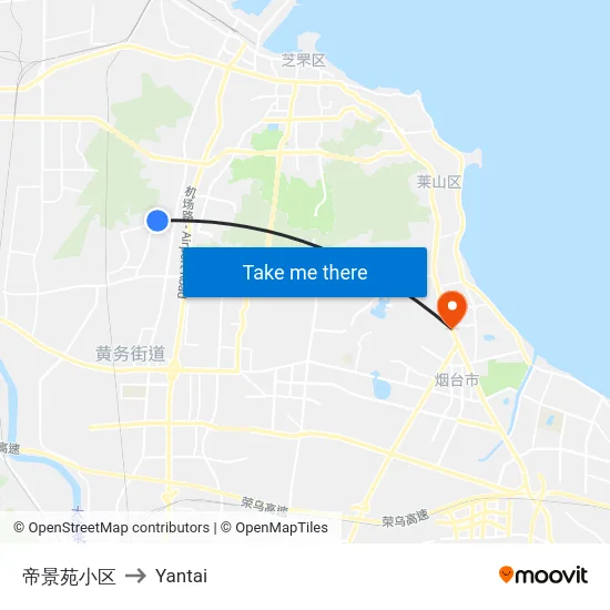 帝景苑小区 to Yantai map