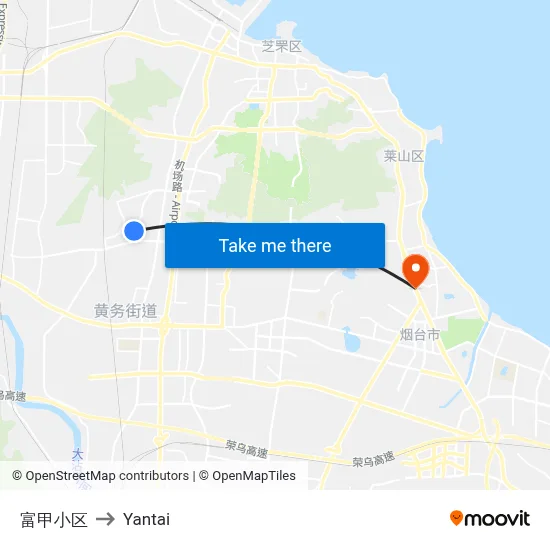 Fujia Complex to Yantai map