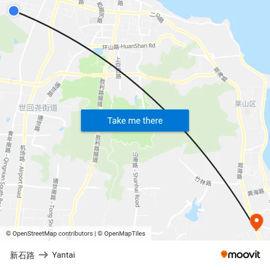 New Stone Road to Yantai map