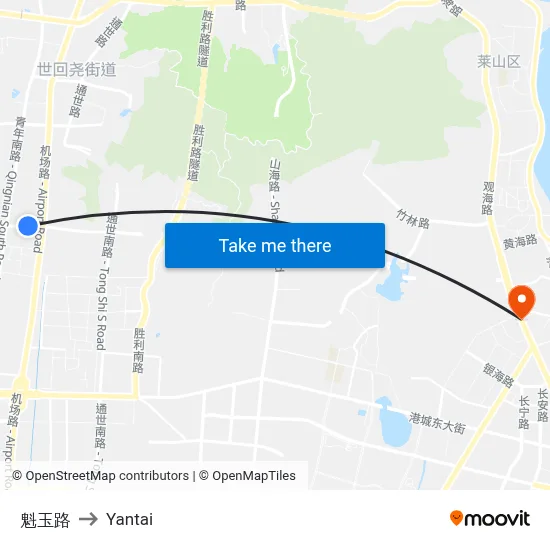 Kuiyu Road to Yantai map