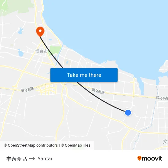 Fengtai Food to Yantai map