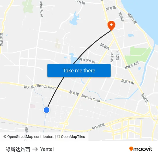 Lusida Road West to Yantai map