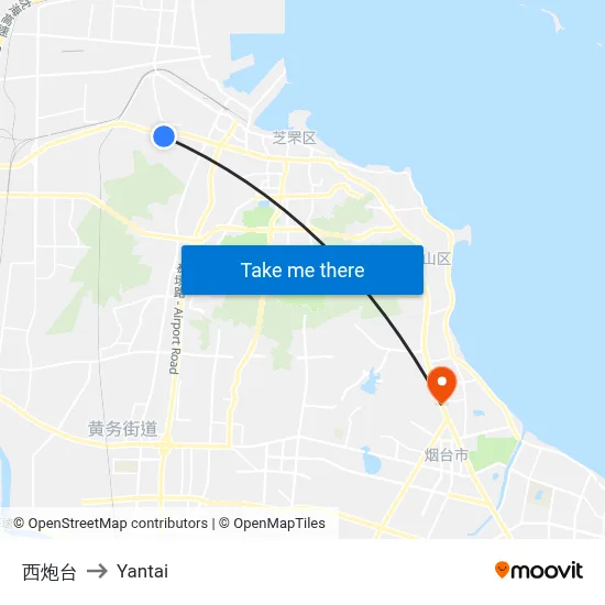 West Battery to Yantai map