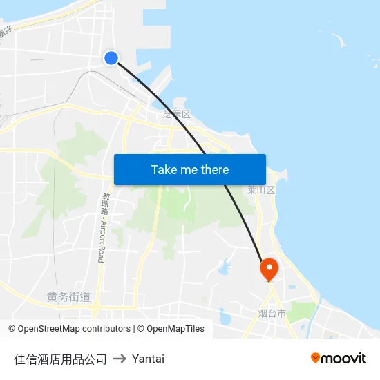 Jiaxin Hotel Supplies Company to Yantai map