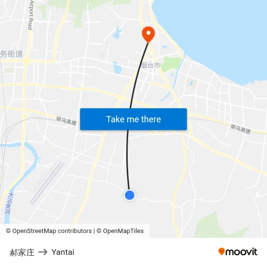 Haojiazhuang to Yantai map