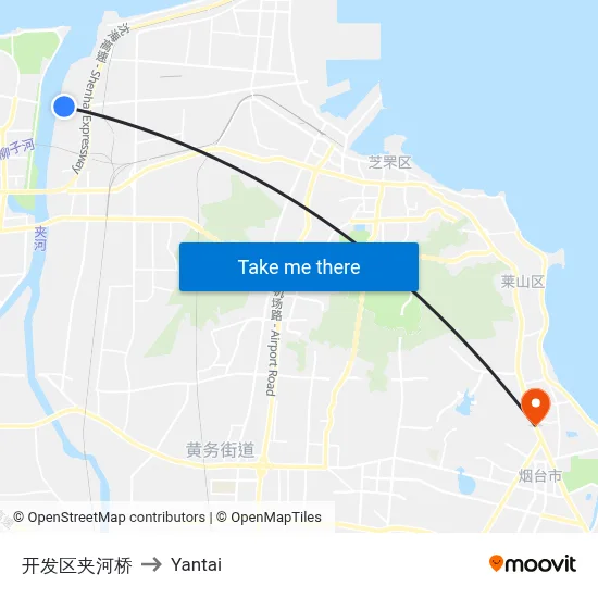 Development Zone Jiahe Bridge to Yantai map