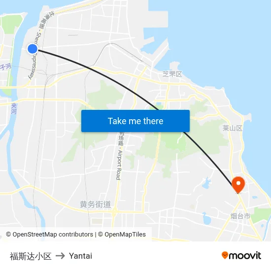 Fosda Complex to Yantai map
